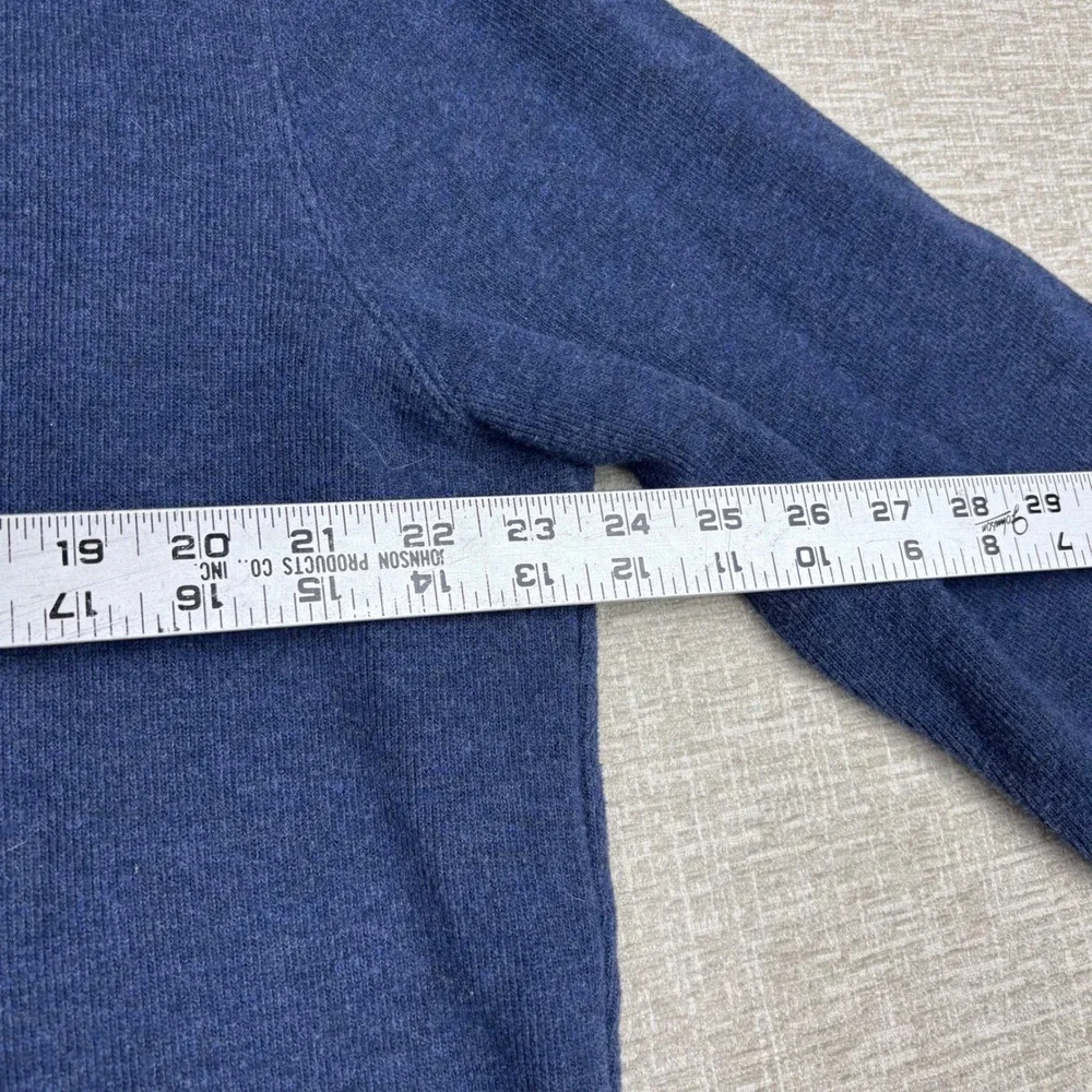 Polo Ralph Lauren Mens Blue Heather Quarter Zip Pullover Sweater Large Red Pony